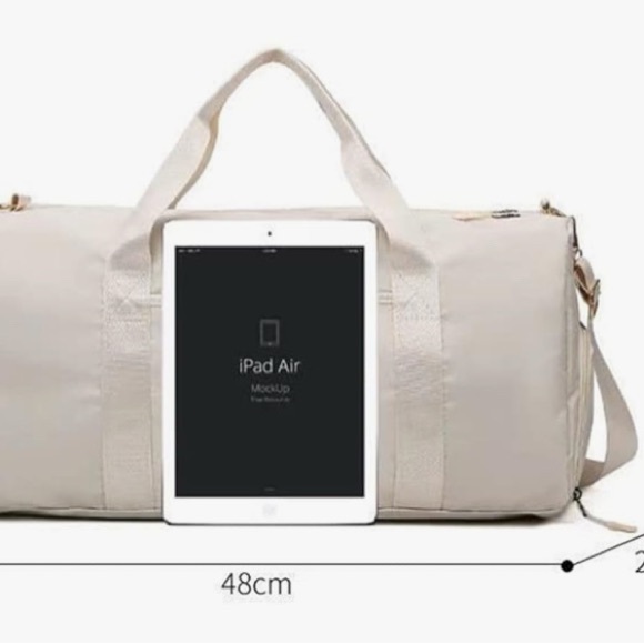 Brand NWT canvas cream duffle bag water resistant and waterproof - Picture 11 of 15